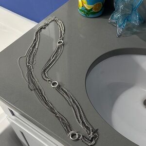 Express Silver Layered Necklace
